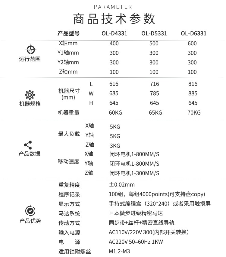 自动锁螺丝机参数表